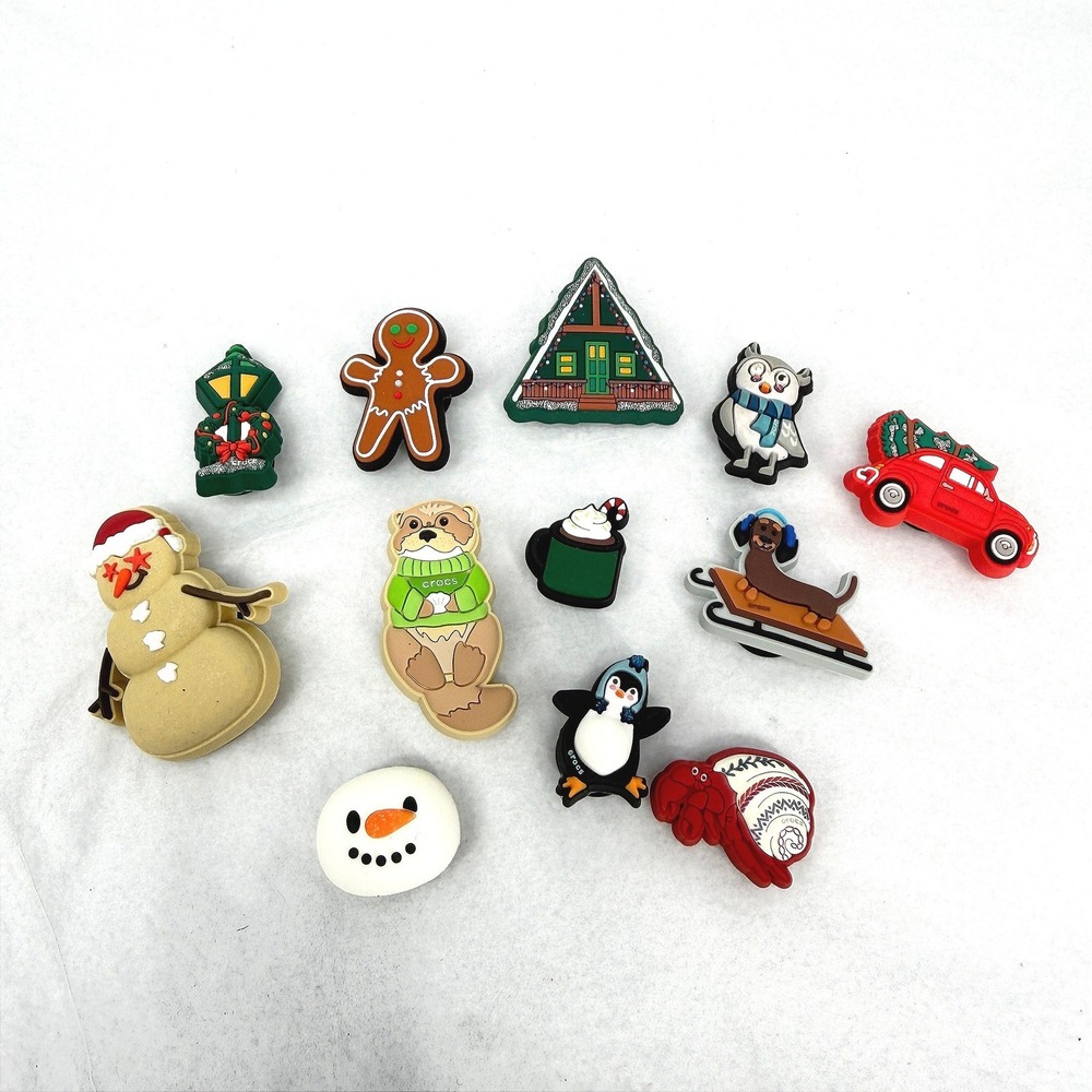 Crocs Jibbitz Shoe Charms Christmas Winter Holiday 12pc Set Stocking Stuffer